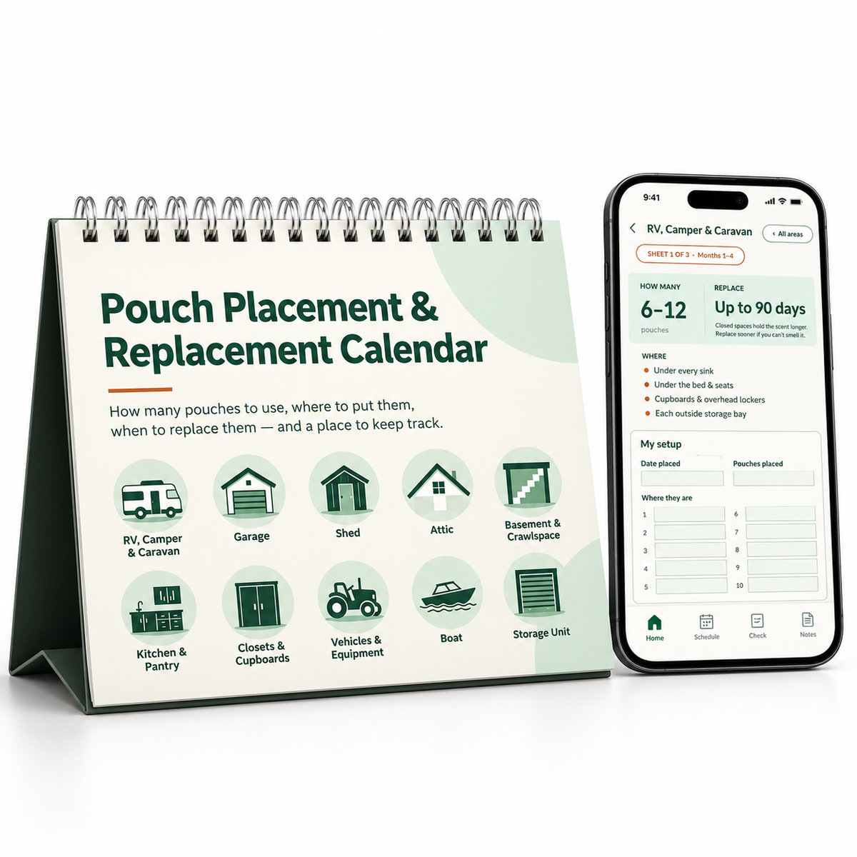Pouch Placement & Replacement Calendar - Digital PDF